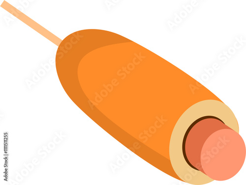 Corn dog illustration. Korean street food.