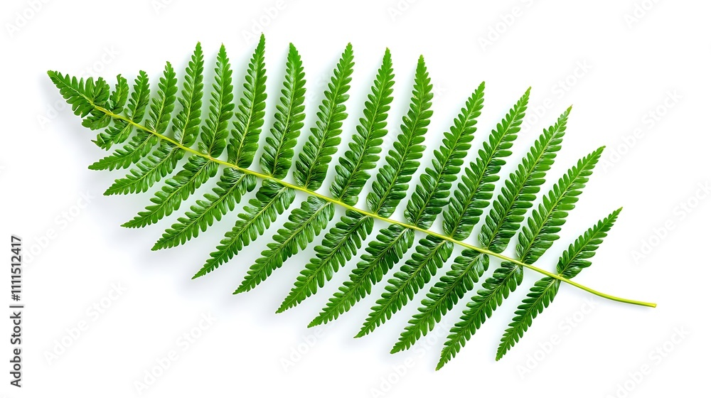 Lush Green Fern Frond Isolated on White Background Botanical Nature Plant Lush Green Fern Frond Isolated on White Background Botanical Nature Plant