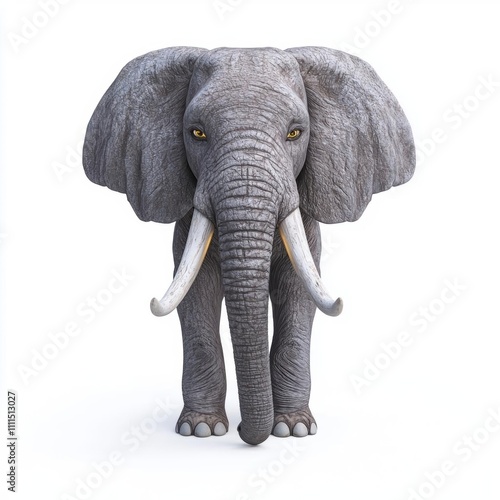 Digital Creation of Majestic Elephant in Nature 3D Environment Wildlife Art Perspective photo