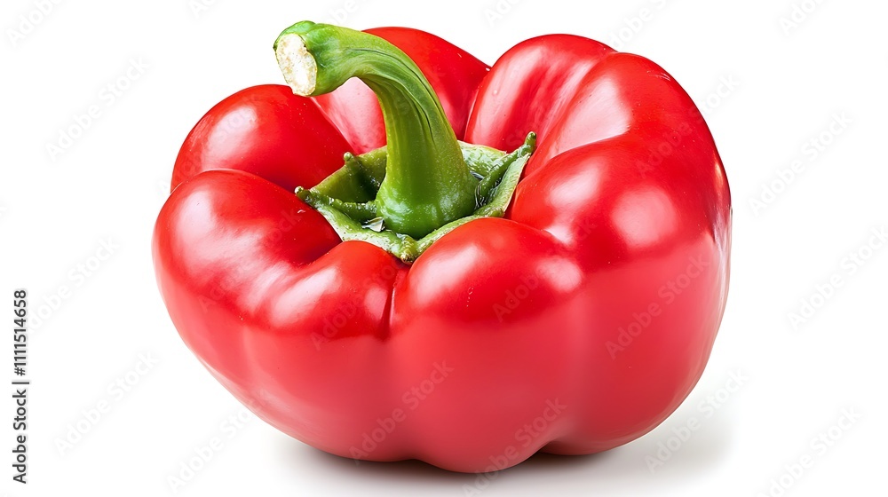 Fresh Red Bell Pepper Isolated Healthy Food Vegetable