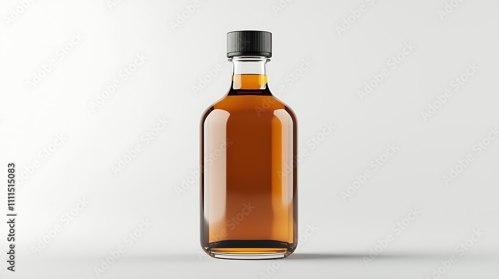 Amber Liquid in Glass Bottle Mockup Packaging Design Drinks Amber Liquid in Glass Bottle Mockup Packaging Design Drinks
