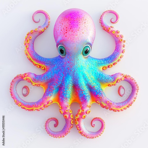 Colorful Octopus Underwater World Art A Close-Up Perspective of Vibrant Life photo