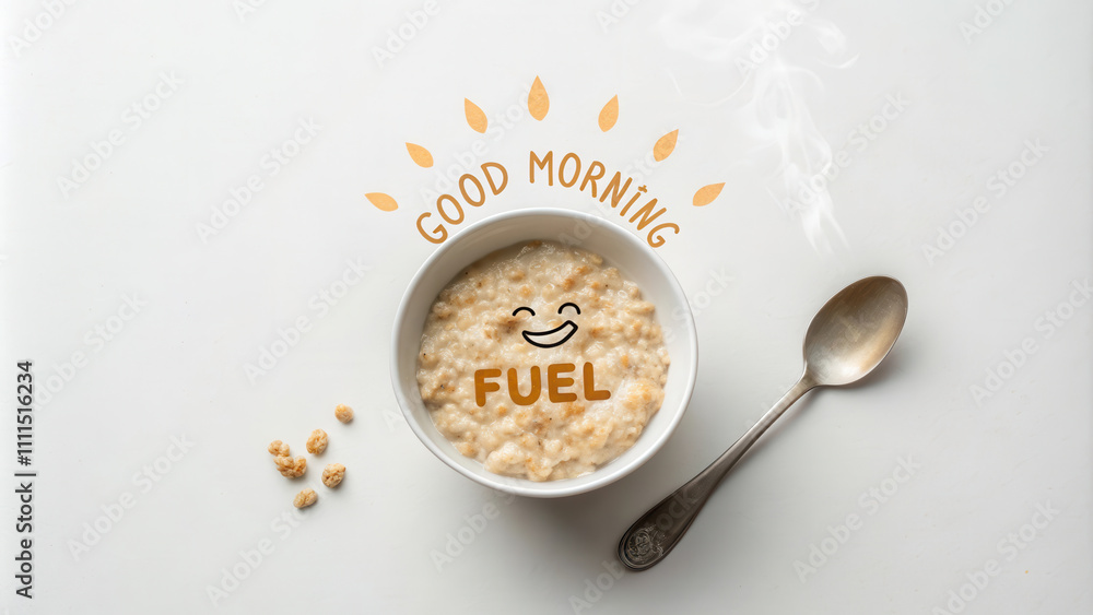 Good morning with bowl of oatmeal, perfect fuel for day! Good morning with bowl of oatmeal, perfect fuel for day!