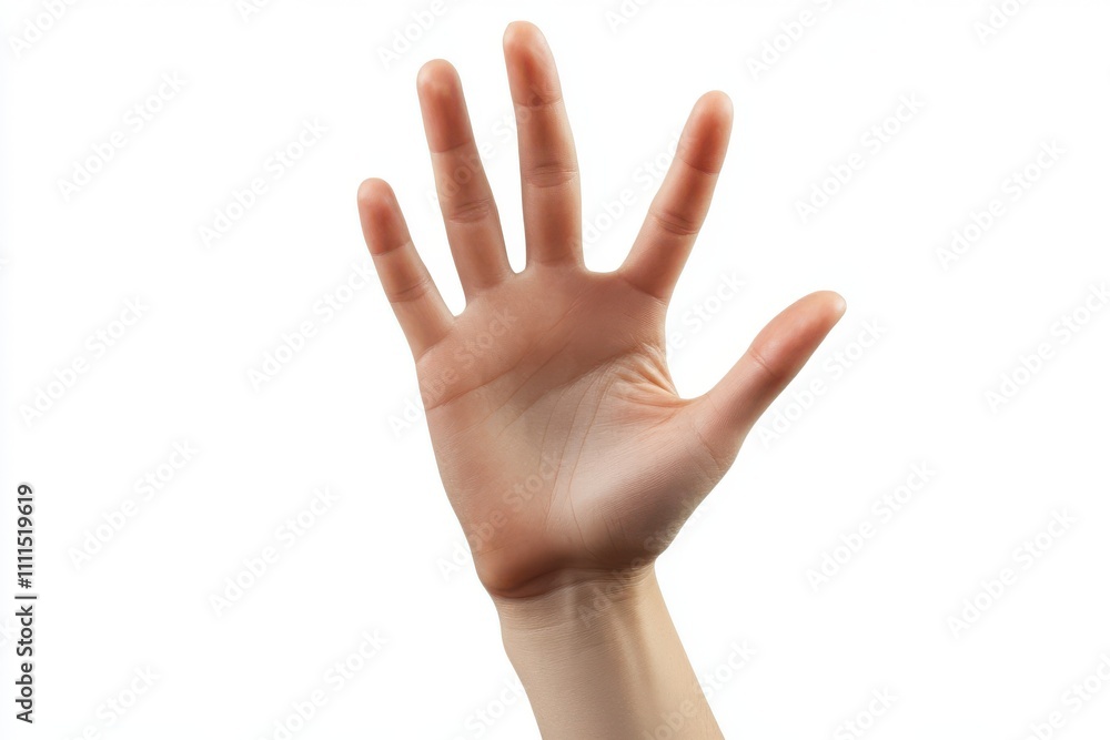 Beautiful female hand open and ready to reach isolation on white background Beautiful female hand open and ready to reach isolation on white background