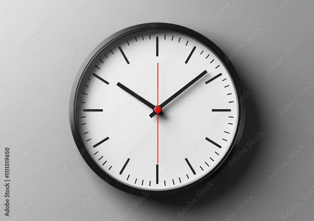 Minimalist Black Analog Clock Icon on White Background for Time Measurement and Design Minimalist Black Analog Clock Icon on White Background for Time Measurement and Design