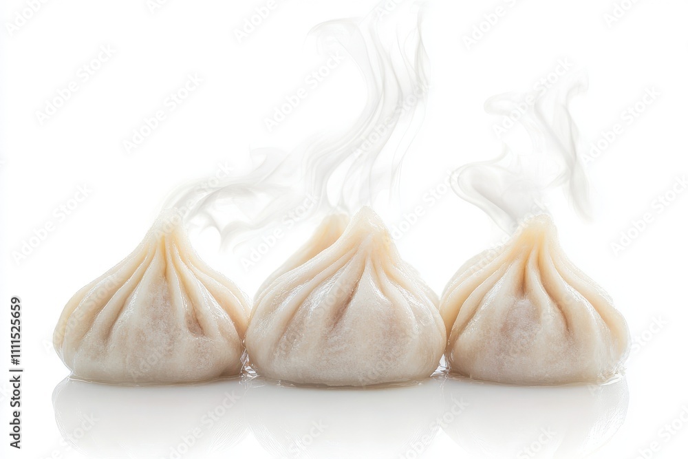 Fresh steamy modak dumpling isolated on a white background Fresh steamy modak dumpling isolated on a white background