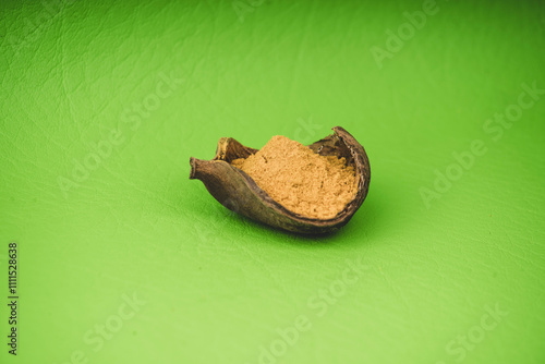 Curcuma longa - Turmeric is a very healthy species in spoon and bowl