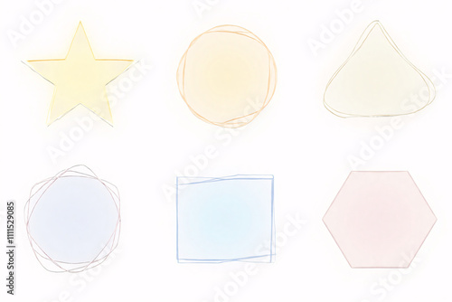 set of shapes circle star rectangle triangle