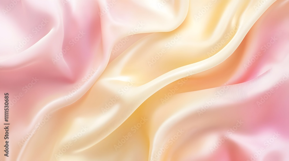 Fototapeta premium Draped pastel silk fabric creates a soft gentle flow