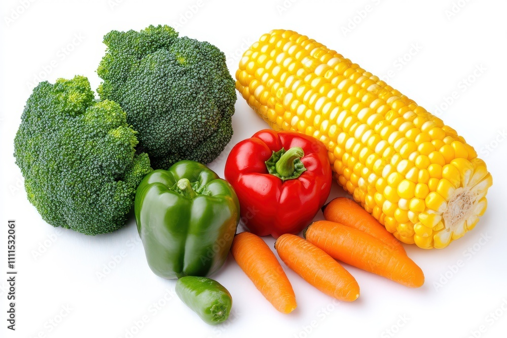 Paper grocery bag fresh vegetables colorful produce broccoli bell peppers carrots corn Paper grocery bag fresh vegetables colorful produce broccoli bell peppers carrots corn