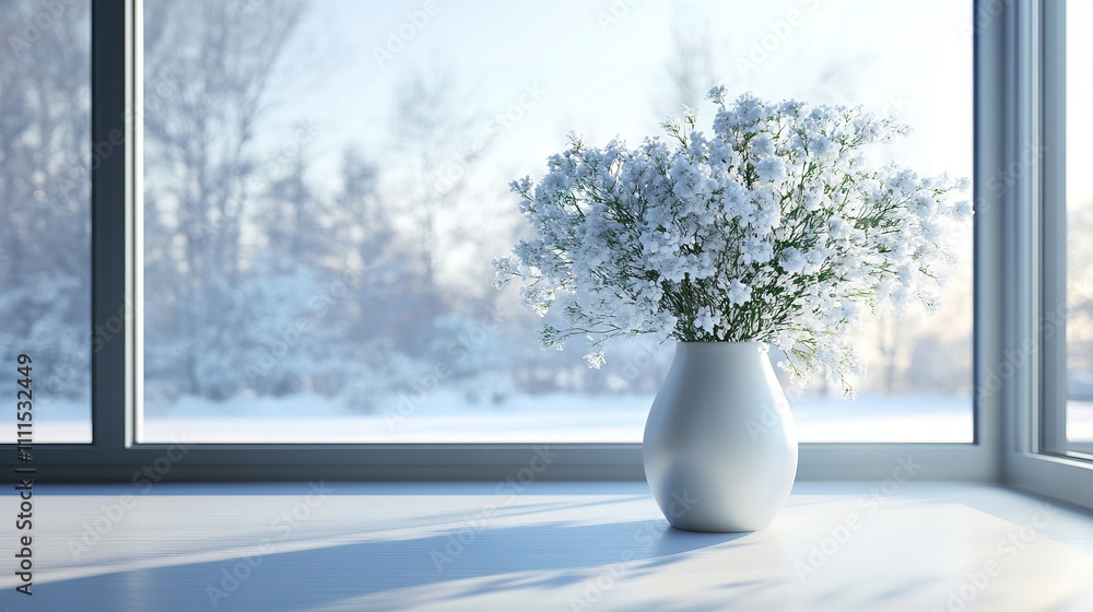 winter flowers in vase in modern interior winter flowers in vase in modern interior