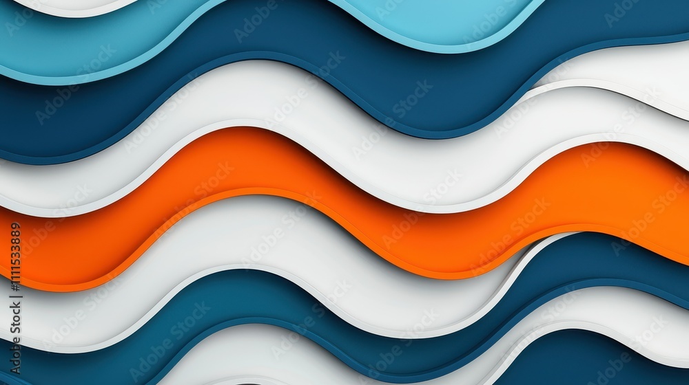 Abstract Orange Blue White Wave Lines Background Design Abstract Orange Blue White Wave Lines Background Design