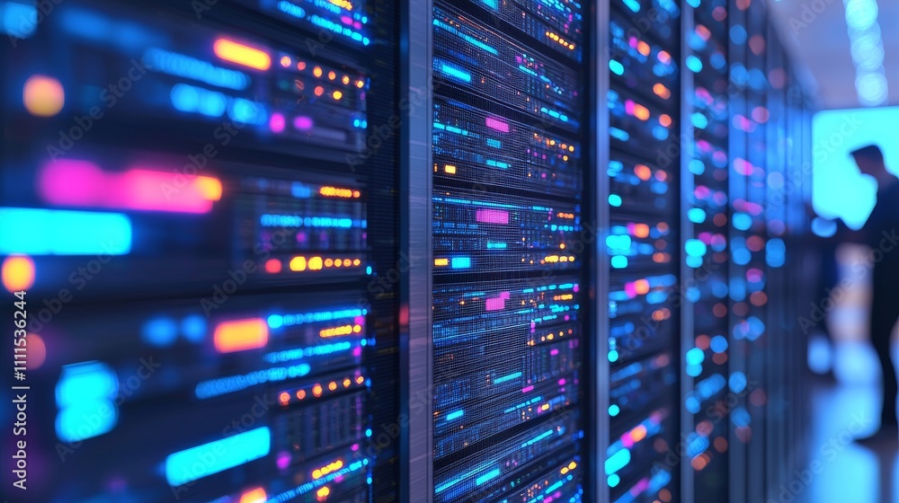 Vibrant Server Room with Advanced Technology Vibrant Server Room with Advanced Technology