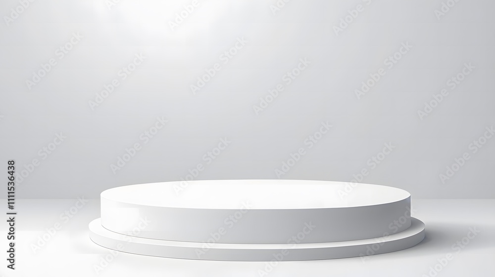 3D white cylindrical podium pedestal background with cube pedestal, Clean empty wall scene. Minimal mockup or abstract product display presentation, Stage showcase. 3D white cylindrical podium pedestal background with cube pedestal, Clean empty wall scene. Minimal mockup or abstract product display presentation, Stage showcase.