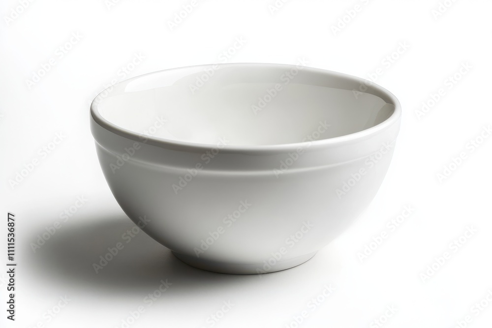 White flour bowl isolated on a white background White flour bowl isolated on a white background