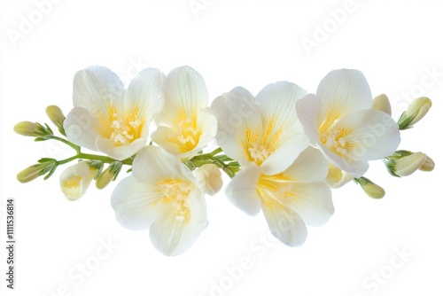 White bealuty freesia flower isolated on a white background