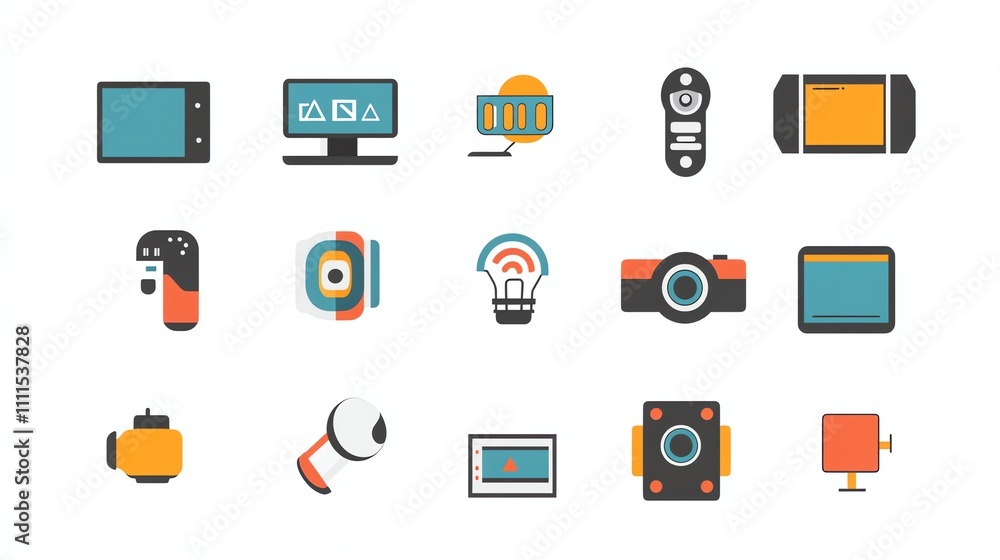 Set of electronic device icons. Set of electronic device icons.