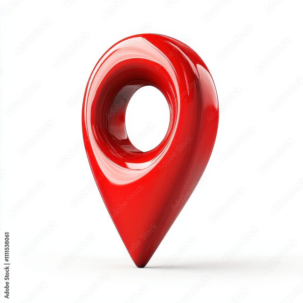 3D red location pin icon minimalist design isolated on white background 3D red location pin icon minimalist design isolated on white background