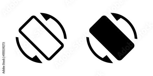 Mobile phone rotation icon display. Device rotation symbol. Rotate smartphone line and outline icon. Turn your device. Vector illustration