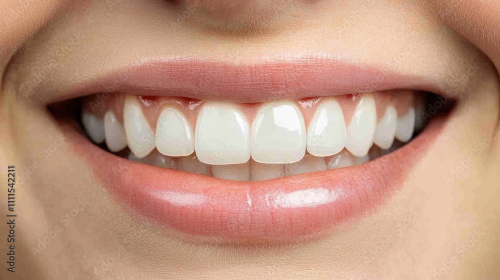 Bright Smile with Healthy White Teeth Close-Up Bright Smile with Healthy White Teeth Close-Up