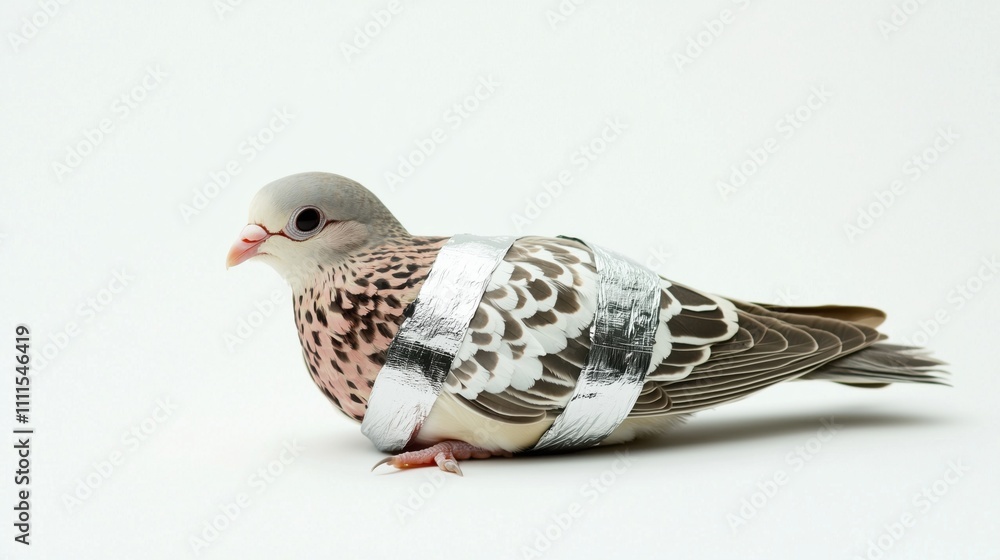 Fototapeta premium Wrapped Bird: Minimalist Art Composition