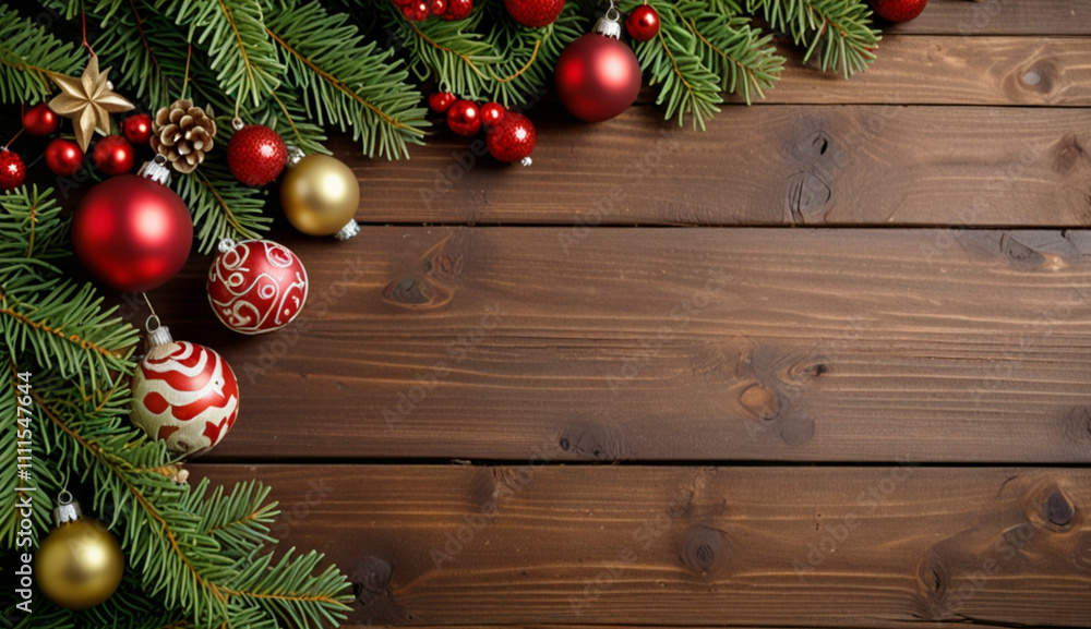 Christmas themed wooden background Generative AI Christmas themed wooden background Generative AI