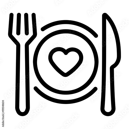 dinner Line Icon