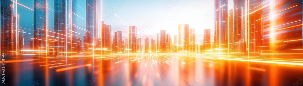 A vibrant city skyline at sunset, with glowing lights and reflections on water, creating a dynamic, futuristic atmosphere. A vibrant city skyline at sunset, with glowing lights and reflections on water, creating a dynamic, futuristic atmosphere.