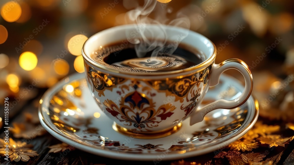 Fototapeta premium Perspective play: a coffee cup's illusion.