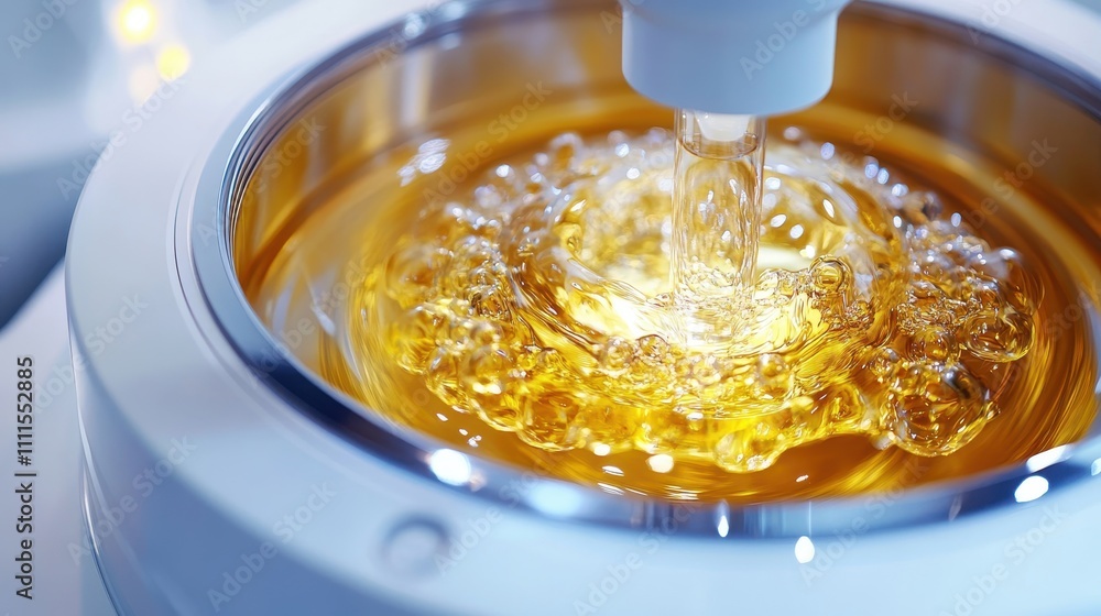 Golden Liquid Splash in a Laboratory Setting Golden Liquid Splash in a Laboratory Setting