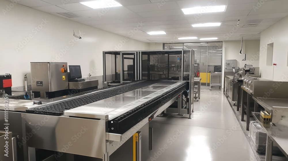 Modern Industrial Kitchen with Equipment and Counters Modern Industrial Kitchen with Equipment and Counters