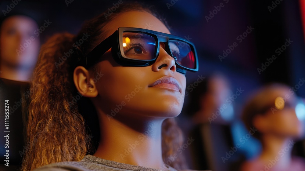Inclusive cinema with accessibility options, closed-captioning visible Inclusive cinema with accessibility options, closed-captioning visible