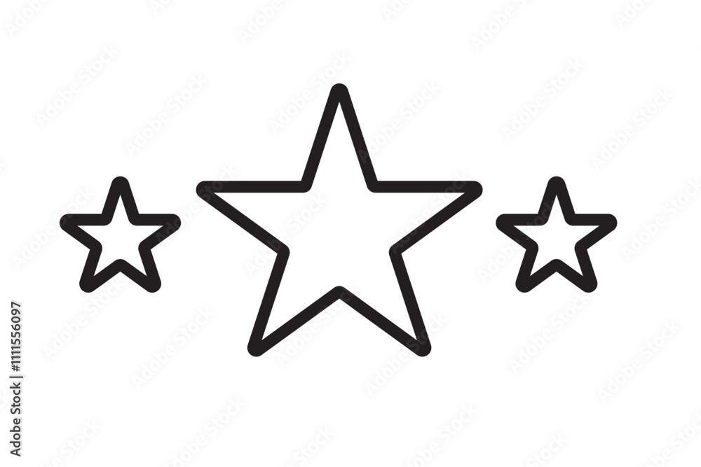 Set of five star icon collection. Yellow and black star symbol. Vector Illustration. Set of five star icon collection. Yellow and black star symbol. Vector Illustration.