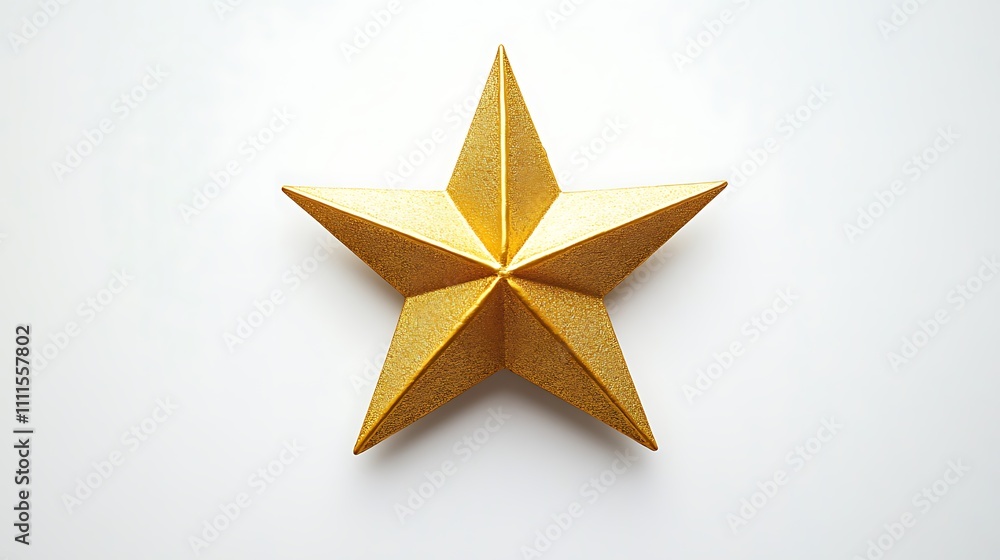 A golden star-shaped ornament with a matte finish, perfectly symmetrical, centered on a clean white background, soft natural lighting creating delicate highlights and subtle shadows, hd quality, A golden star-shaped ornament with a matte finish, perfectly symmetrical, centered on a clean white background, soft natural lighting creating delicate highlights and subtle shadows, hd quality,