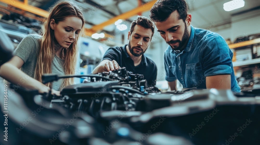 People exploring electric vehicle components for cutting-edge advancements People exploring electric vehicle components for cutting-edge advancements