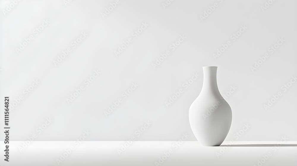Elegance in Simplicity: Classic Matte White Ceramic Bottle on Pristine White Background Elegance in Simplicity: Classic Matte White Ceramic Bottle on Pristine White Background