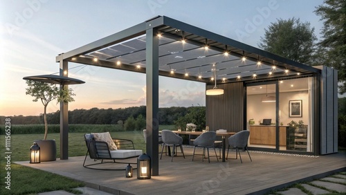 Minimalist Pergola Design with Clean Lines for Modern Gardens, Open-Air Pergola with Sophisticated Structure for Patio Spaces

