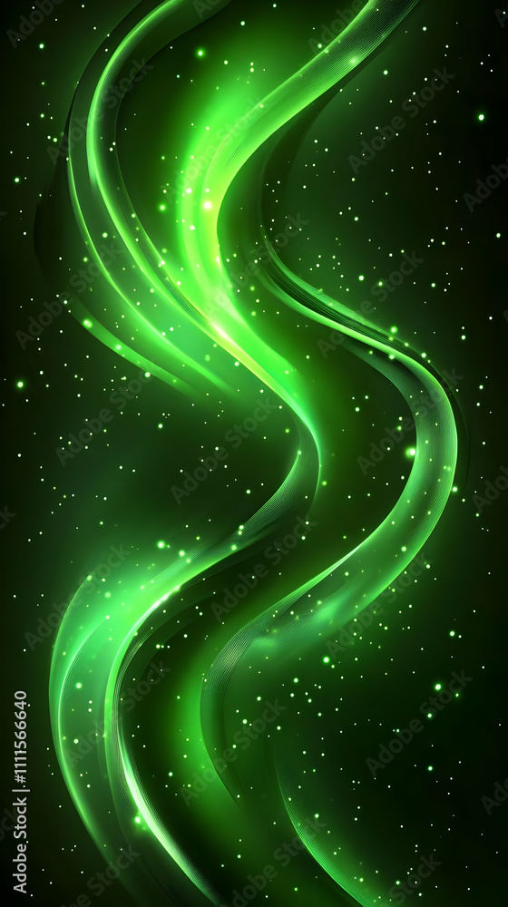 Green Abstract Wave Background Illustration Green Abstract Wave Background Illustration