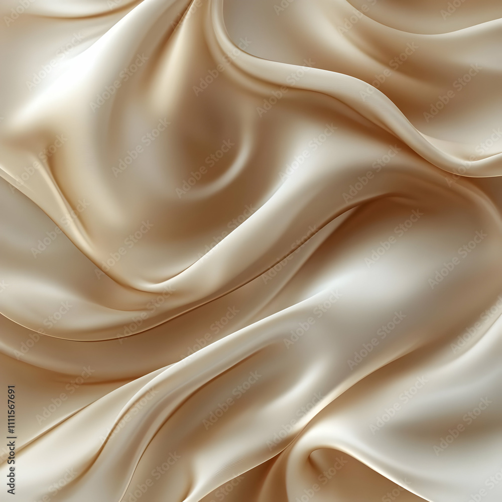 Fototapeta premium Beige Silk Drape 3D Render
