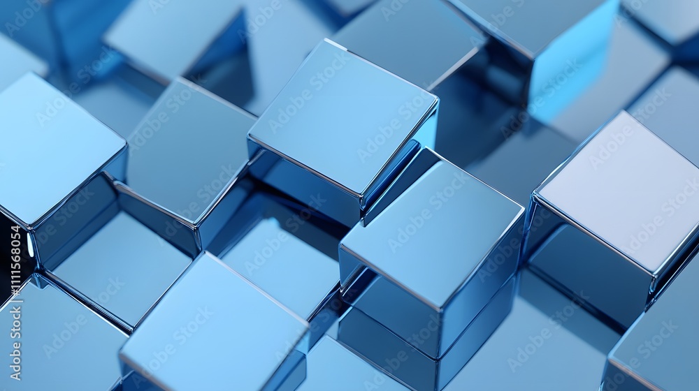 Abstract Blue Cubes Geometric Pattern Design Abstract Blue Cubes Geometric Pattern Design