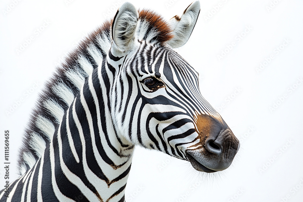 Fototapeta premium A Close Up Portrait Of A Plains Zebra