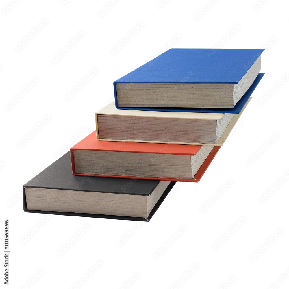 stack of colors hardcover books isolated on white. stack of colors hardcover books isolated on white.
