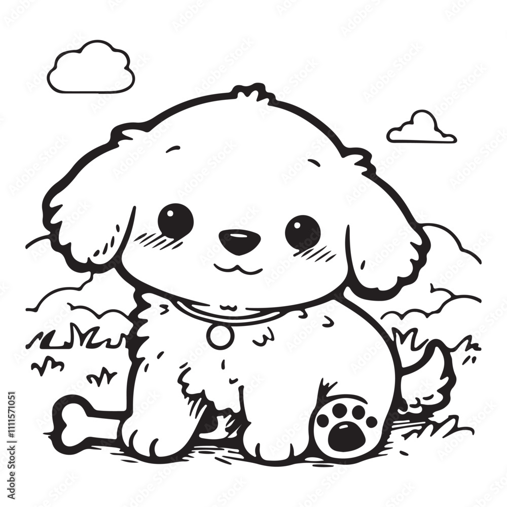Animal Alphabet D - Dog sitting in a grassy yard Animal Alphabet D - Dog sitting in a grassy yard