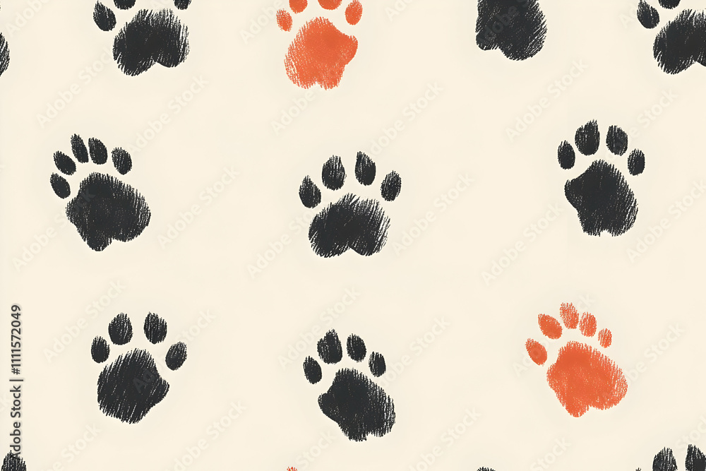 Fototapeta premium Paw Print Illustration Background