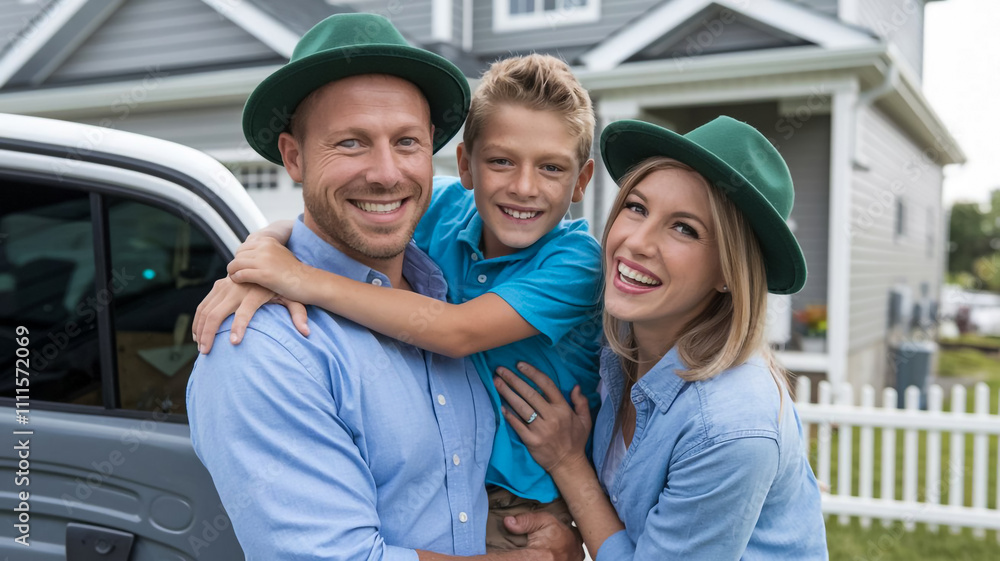 A family bought a house with Car A family bought a house with Car