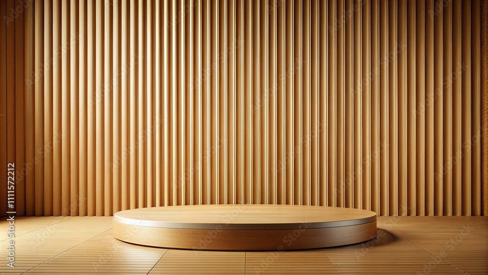 3D Wood Podium, Product Display, Minimalist Studio 3D Wood Podium, Product Display, Minimalist Studio