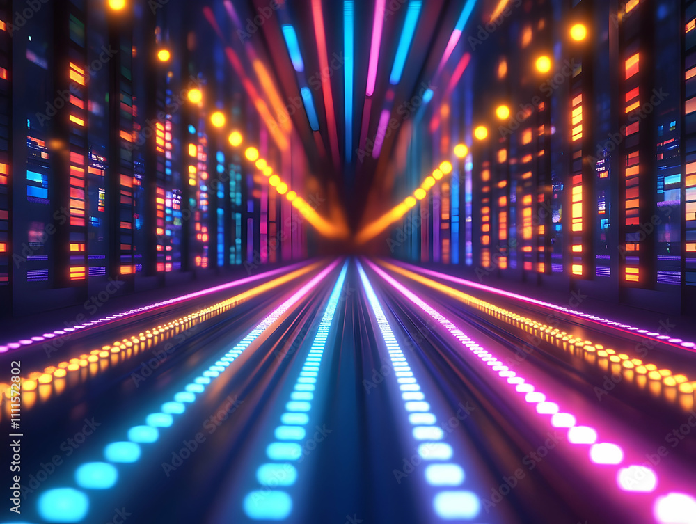 Neon Lights 3D Abstract Background Neon Lights 3D Abstract Background