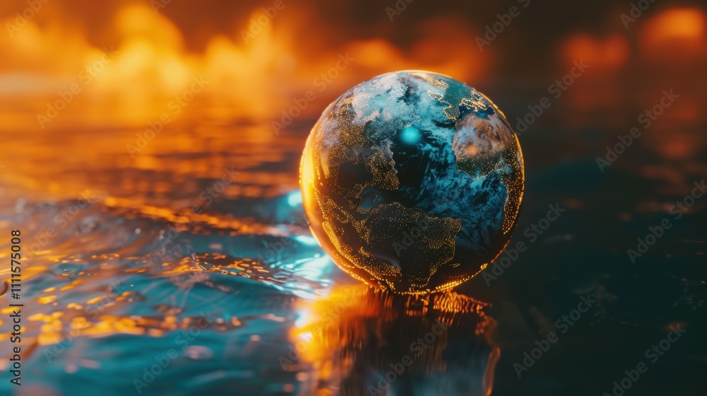 A 3D hologram of planet Earth glowing in warm colors, creating a futuristic and captivating visual.
A 3D hologram of planet Earth glowing in warm colors, creating a futuristic and captivating visual.