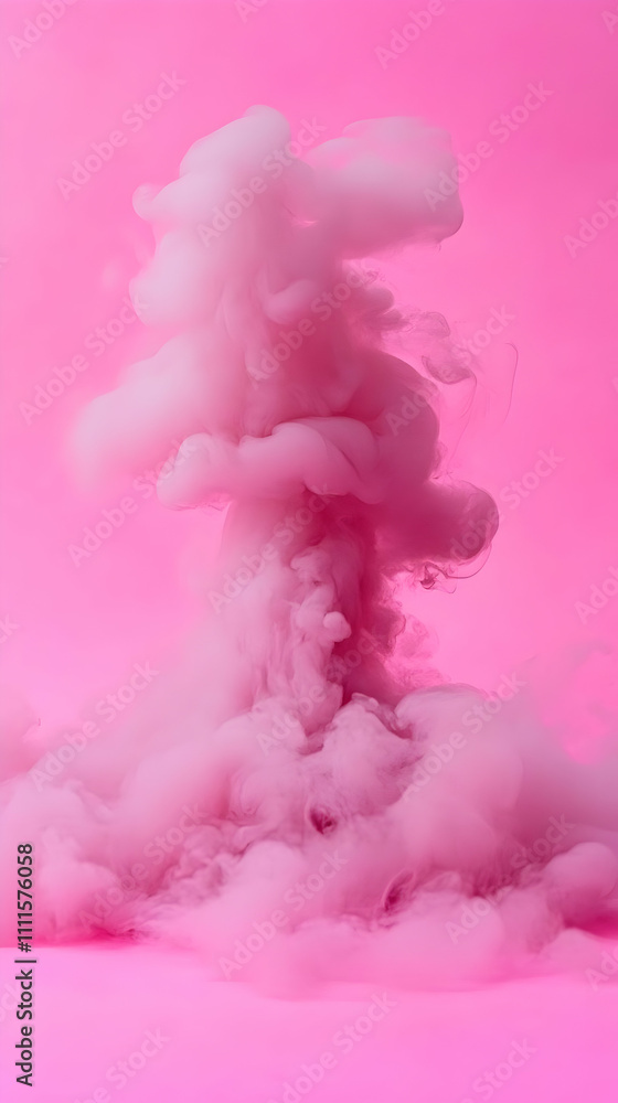 Fototapeta premium Pink Ink Cloud Abstract Background Illustration