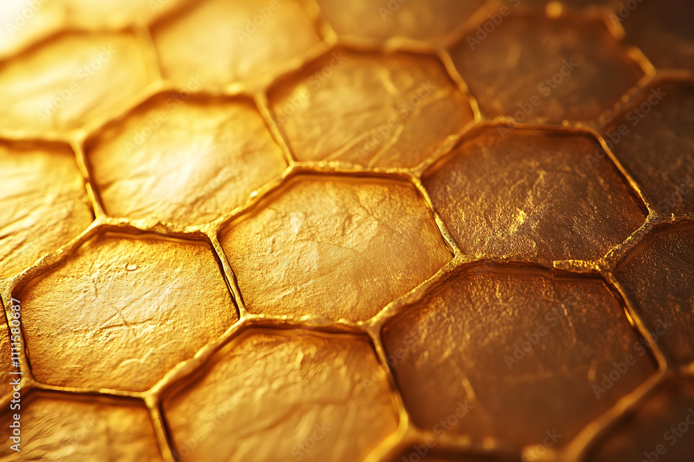 Golden Honeycomb Abstract Background Golden Honeycomb Abstract Background